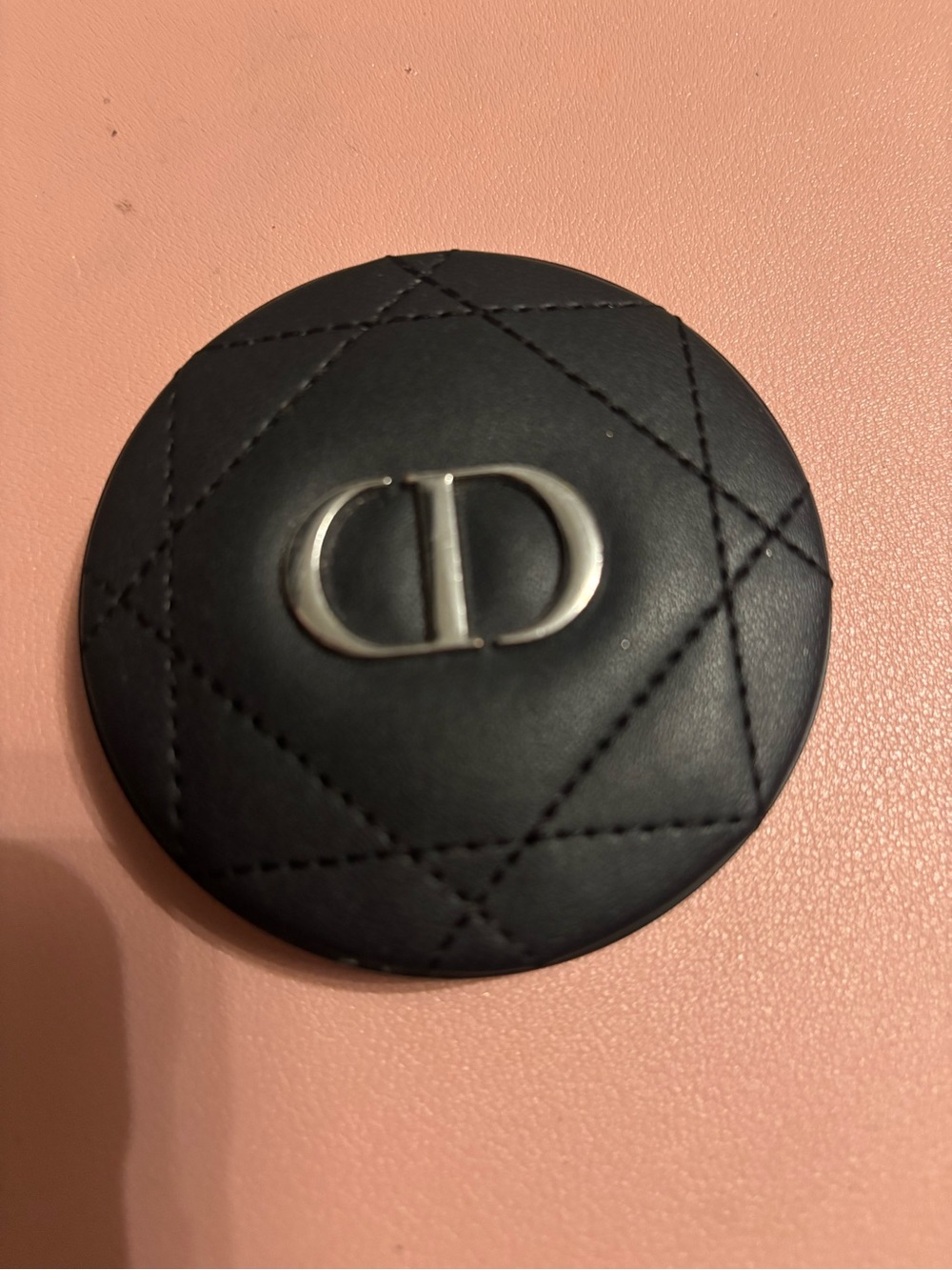 Christian Dior Black Quilted Compact with CD Logo